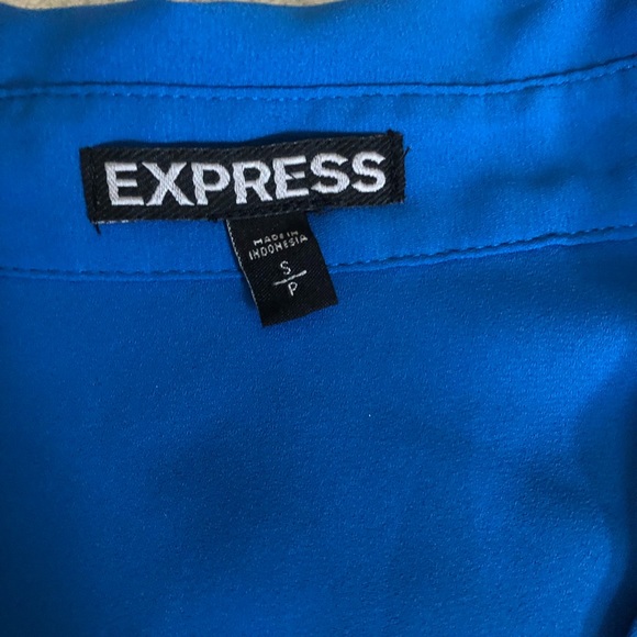 Express blue button down blouse - Picture 7 of 8